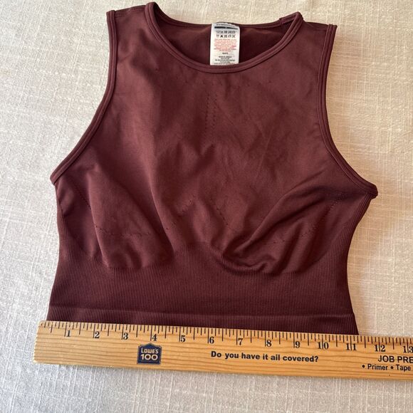 Gymshark Sweat Seamless Midi Tank Fitness Workout Women’s Size S Baked Maroon - Picture 13 of 13